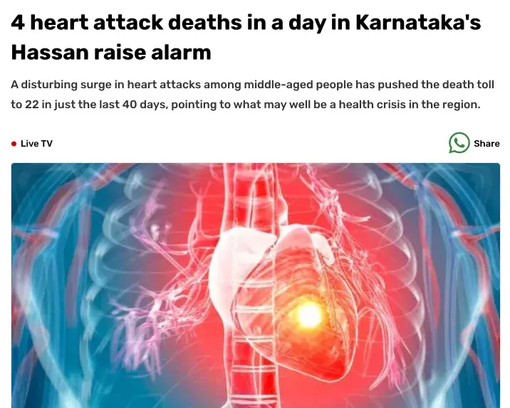 News headline about a heart attack
