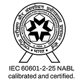 IEC 60601-2-25 NABL calibrated and certified logo